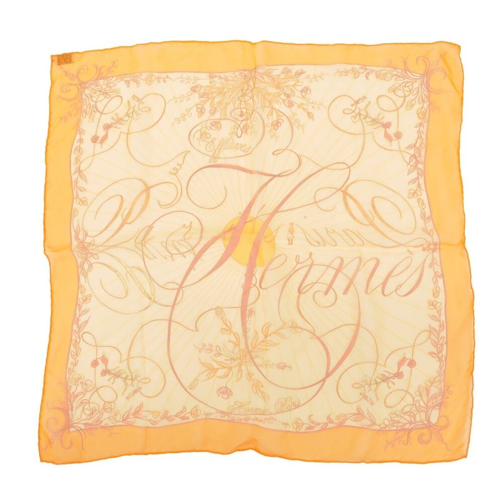 Hermes Carre 45 Effluves Silk Scarf Orange